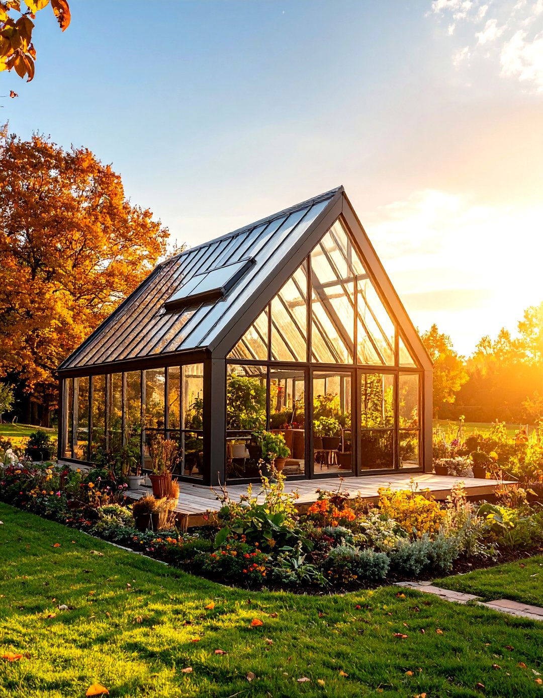 A Frame Greenhouse Shed with Steep Roof Design - 24 Greenhouse and Shed Combo Ideas