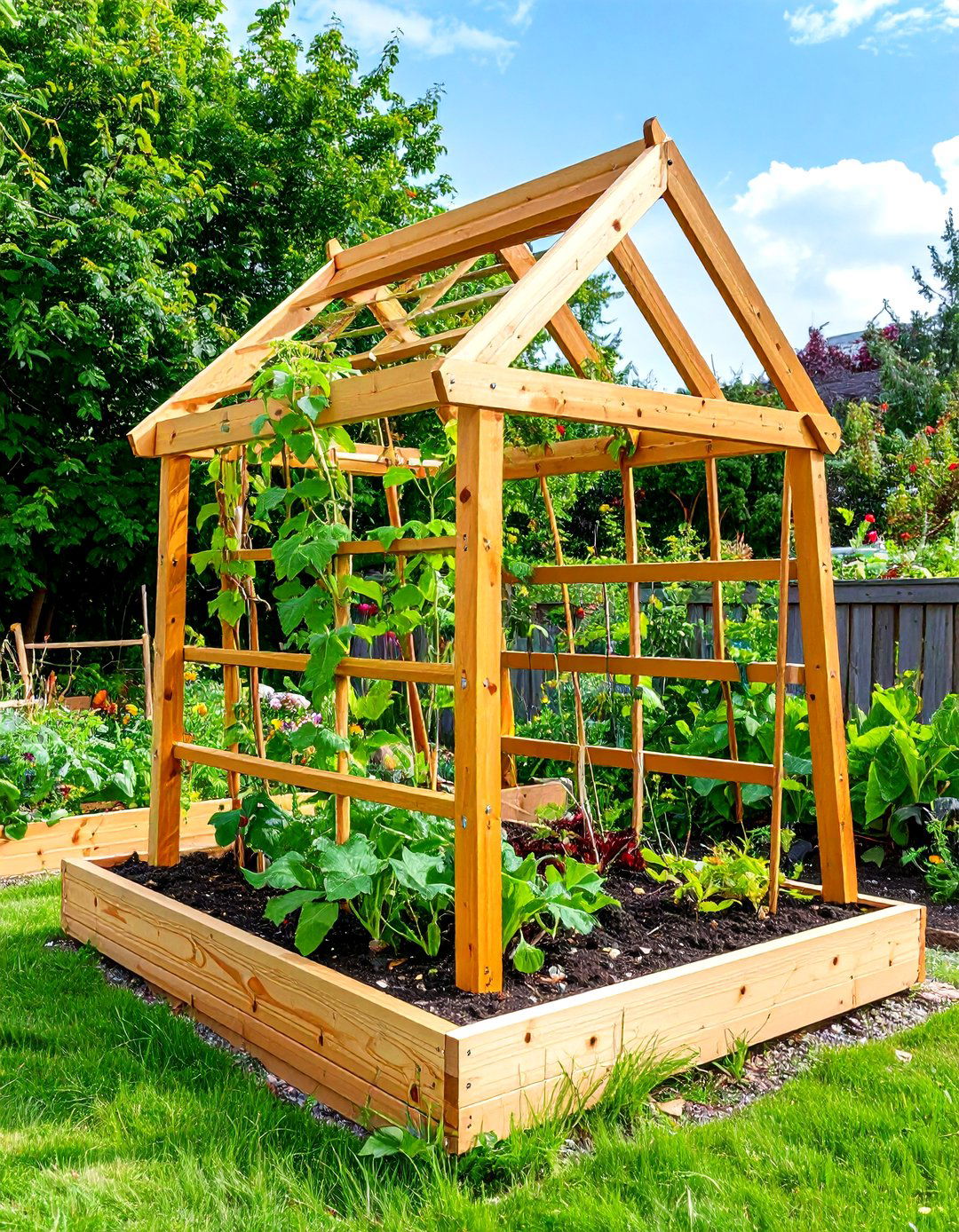A Frame Wooden Trellis - 24 Tomato Trellis Ideas