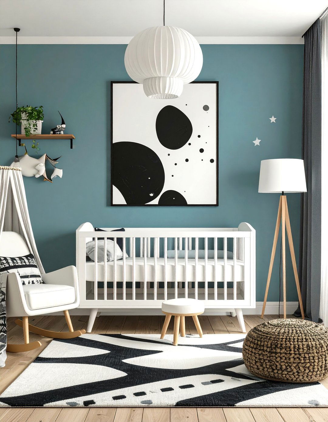 Abstract Art Black White Nursery - 24 Black and White Nursery Ideas