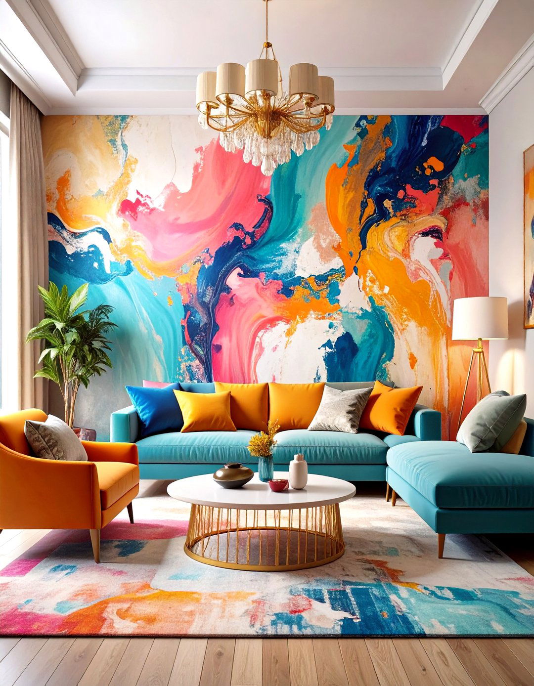 Abstract Art Living Room Wallpaper - 24 Living Room Wallpaper Ideas