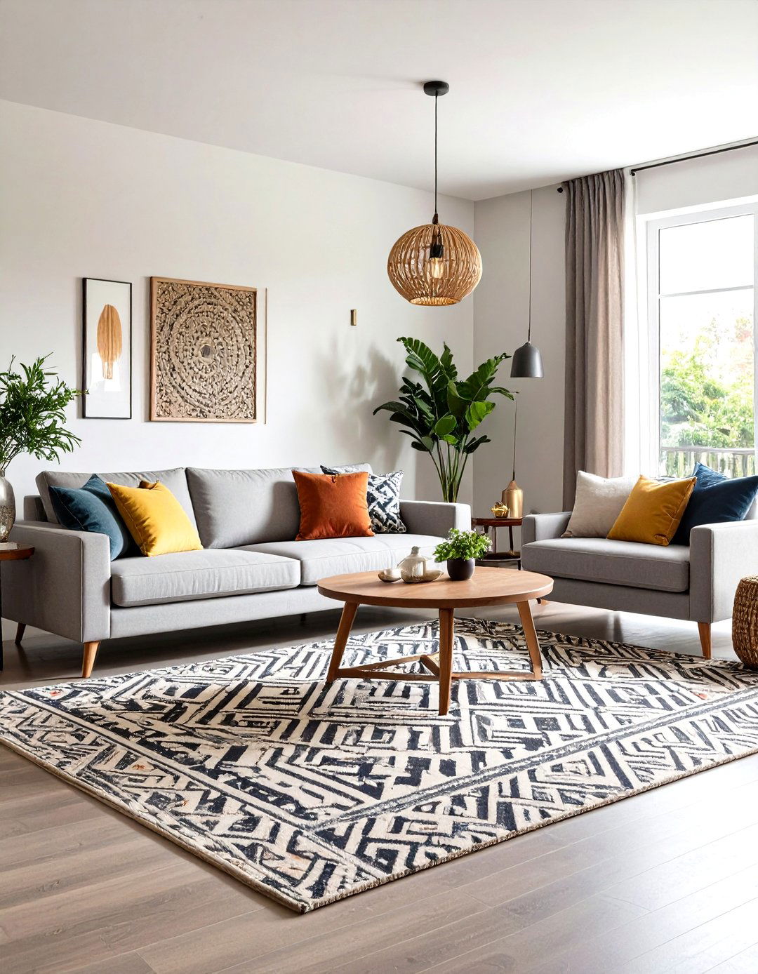 Abstract Geometric Rug Contemporary Design - 24 what color rug goes with a grey couch
