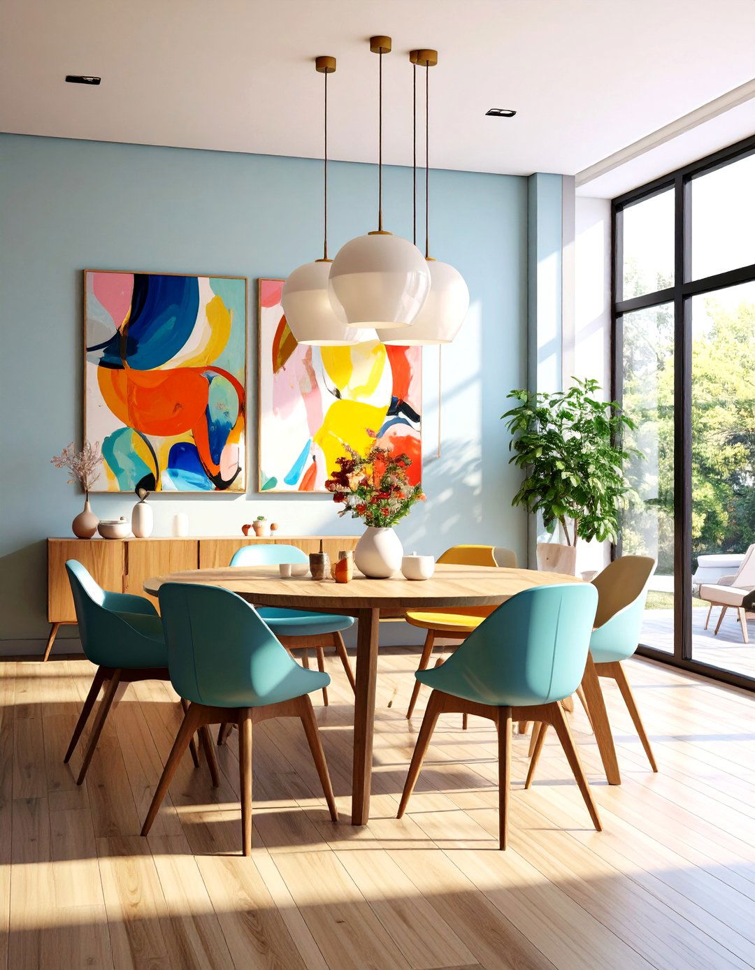 Abstract Wall Art Galleries - 24 Mid-century Modern Dining Rooms