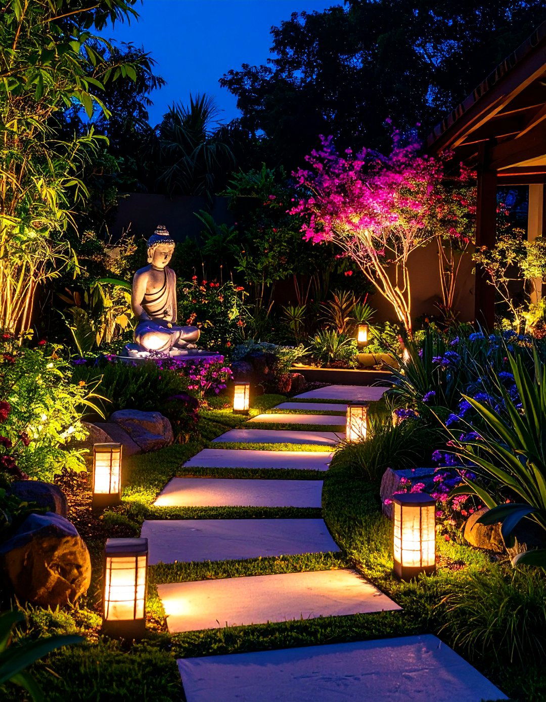 Accent Lighting for Garden Sculptures - 24 Landscape Lighting Ideas