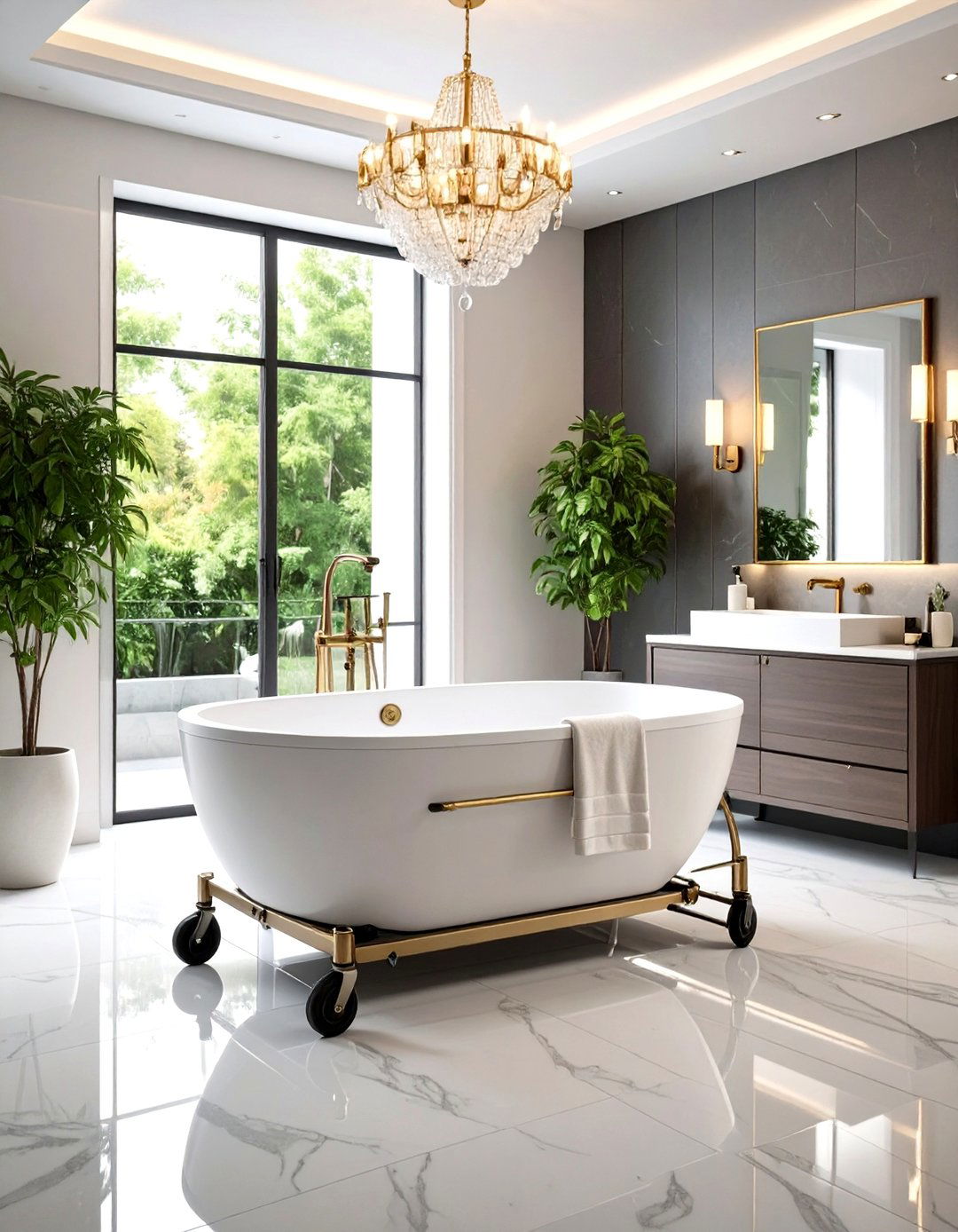 Accessible Bathtub with Built In Transfer Bench