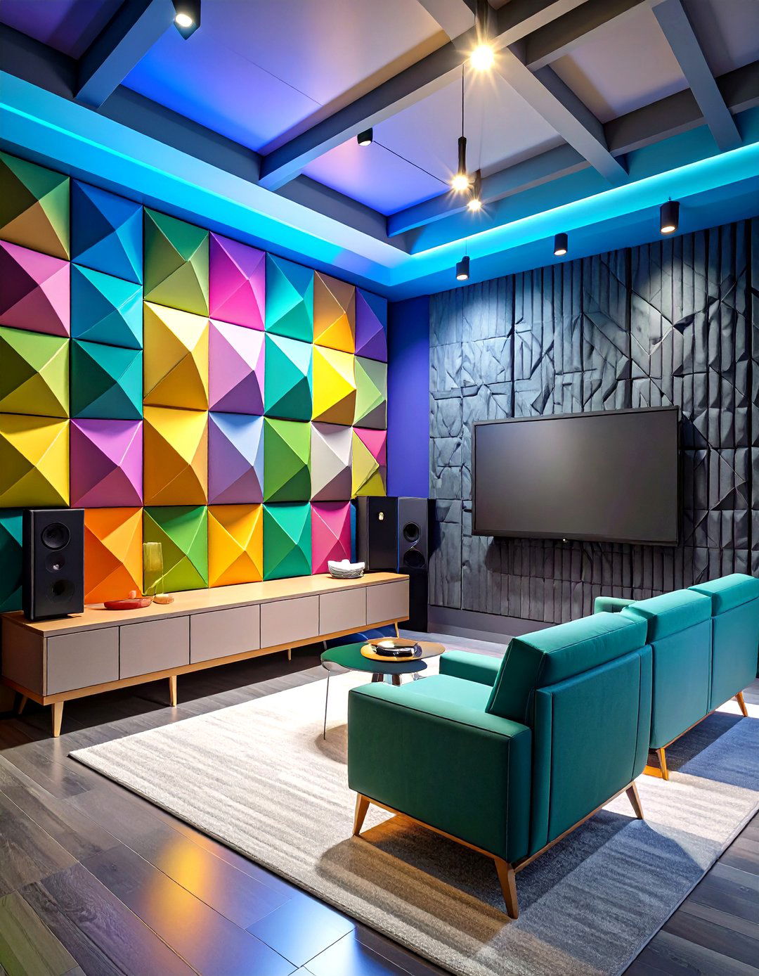 Acoustic Panel Feature Wall - 24 Tv Accent Wall Ideas