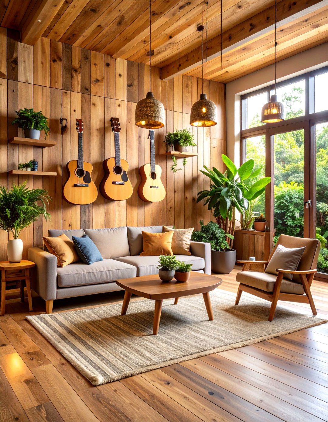 Acoustic Wood Haven - 24 Guitar Room Ideas