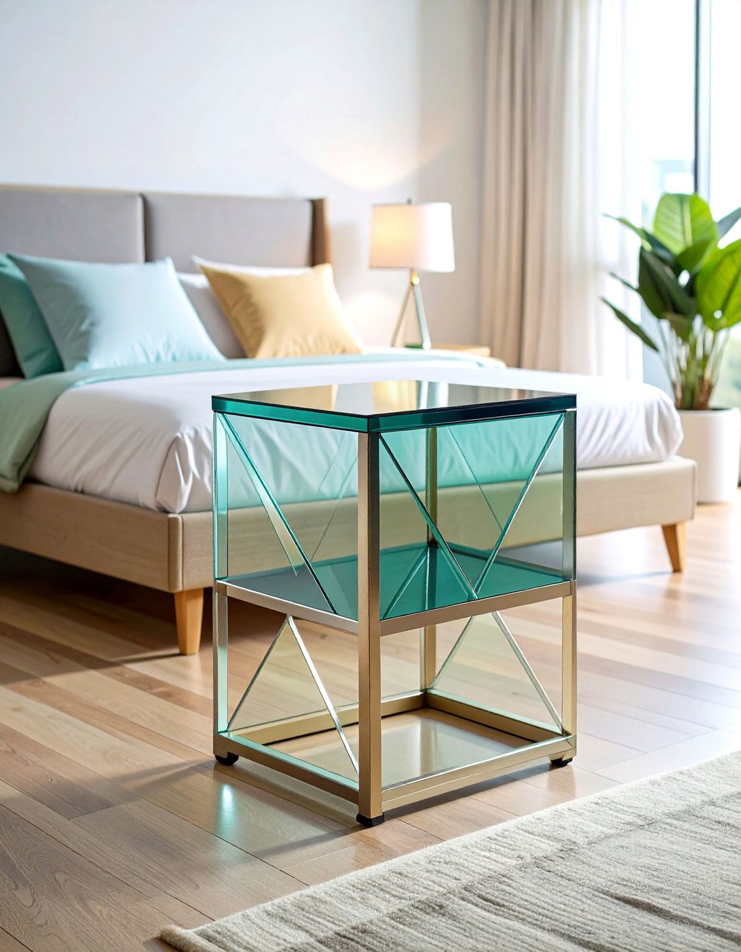 Acrylic Transparent Nightstand - 24 Nightstand Ideas