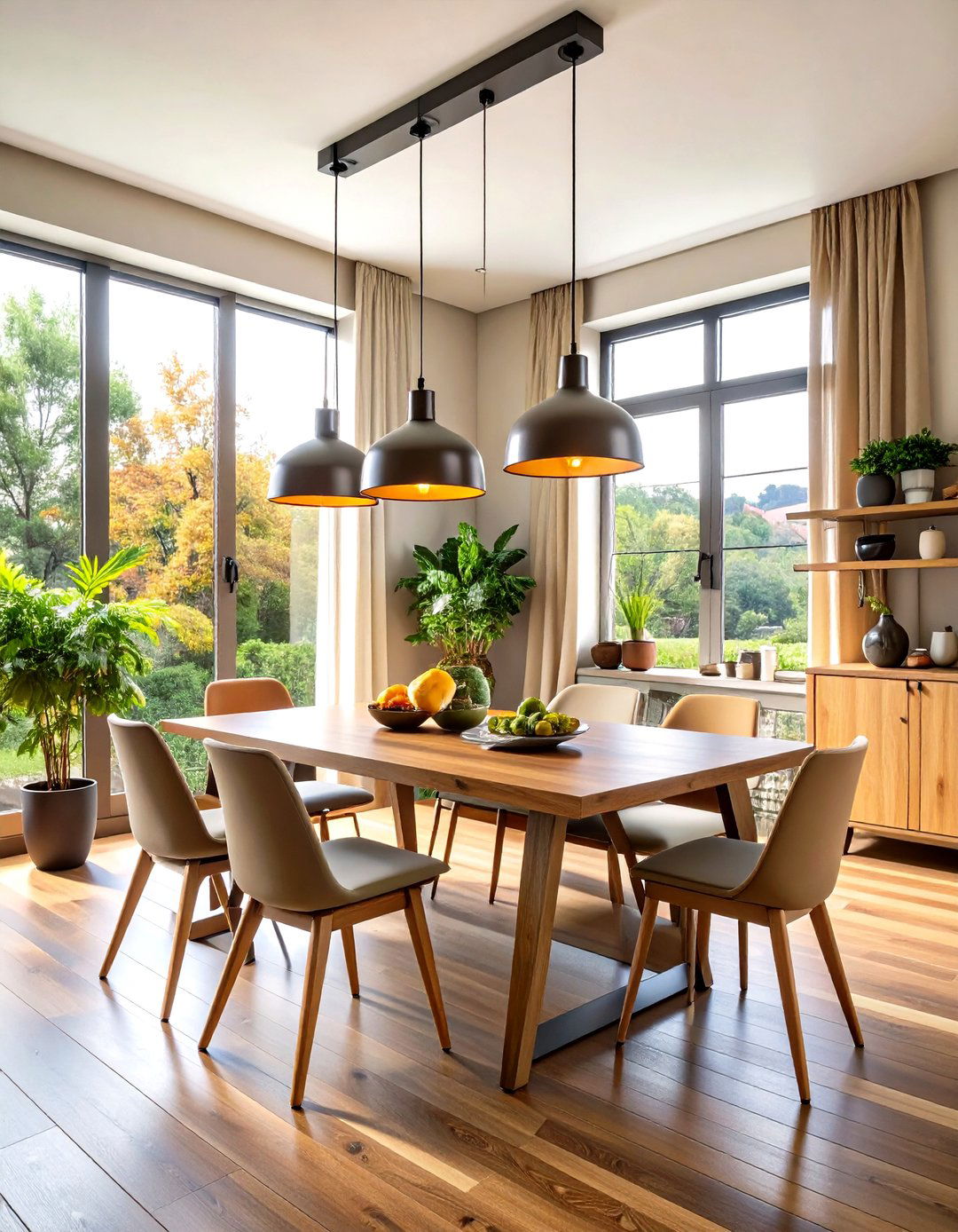 Adjustable Height Pendant Lights - 24 Small Dining Room Lighting Ideas