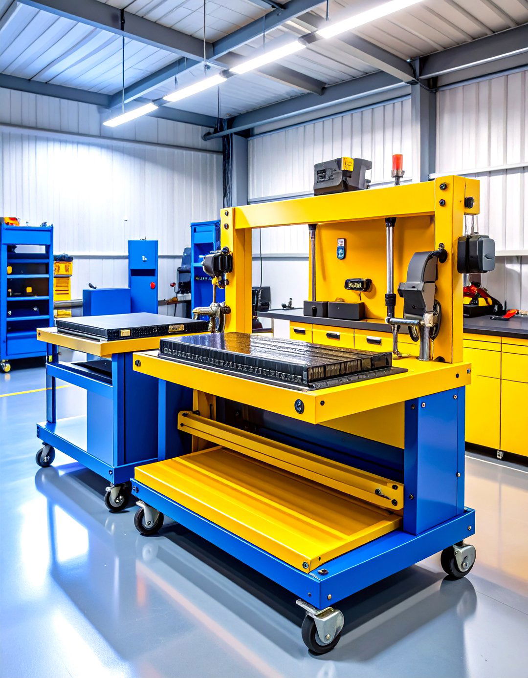 Adjustable Height Rolling Station - 24 Power Tool Storage Ideas