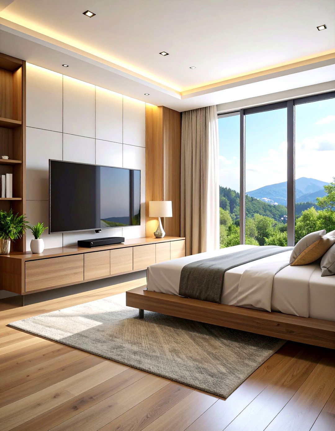 Adjustable Height TV System - 24 Bedroom Tv Ideas