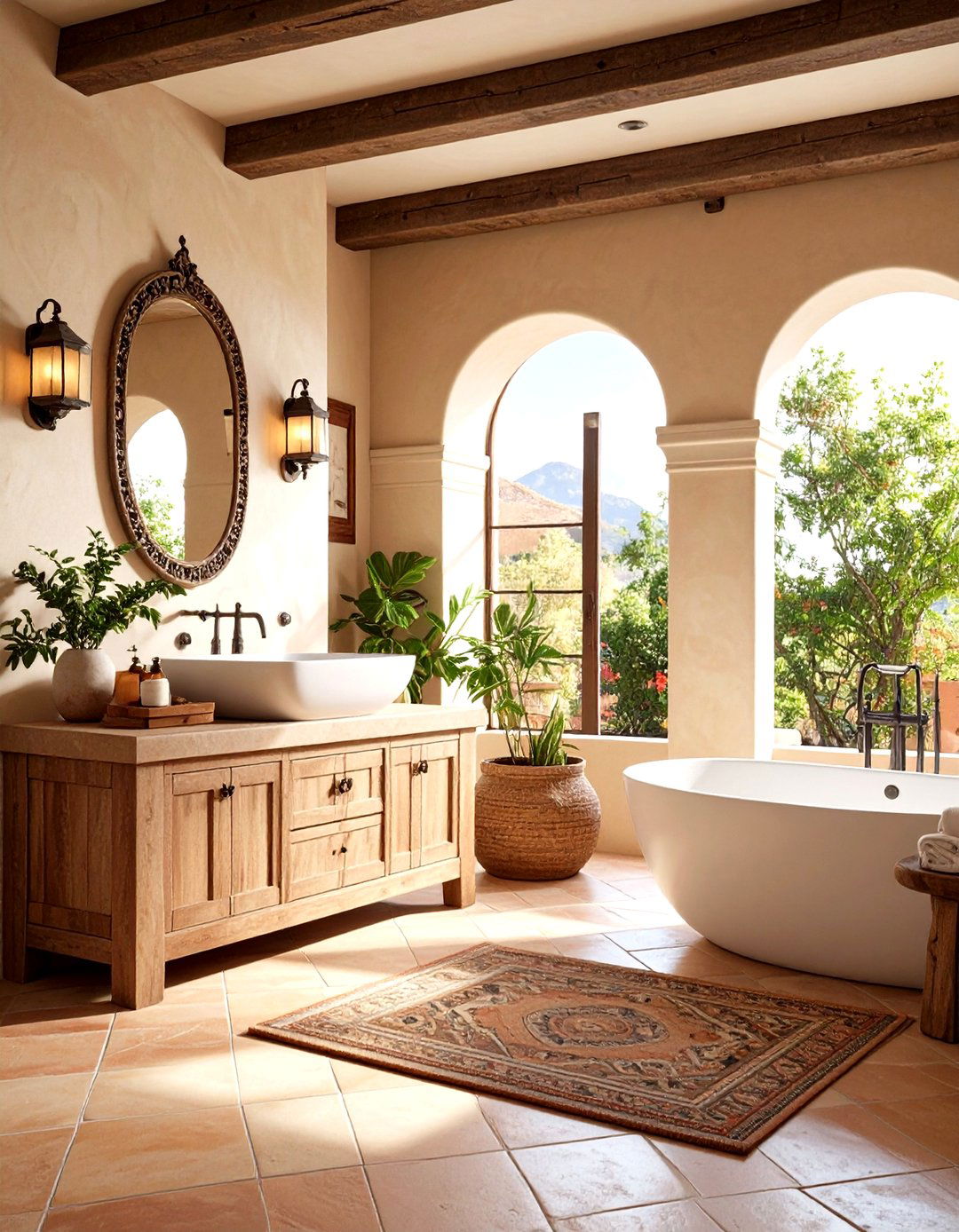 Adobe and Stucco Western Bathroom with Spanish Colonial Influence - 24 Western Bathroom Ideas