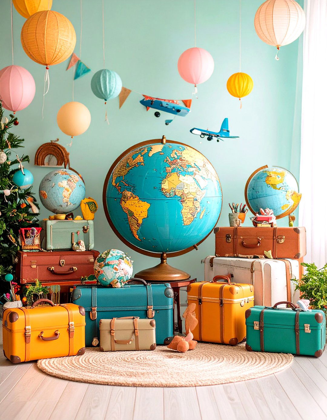 Adventure Awaits Travel Globe - 24 Baby Shower Centerpiece Ideas