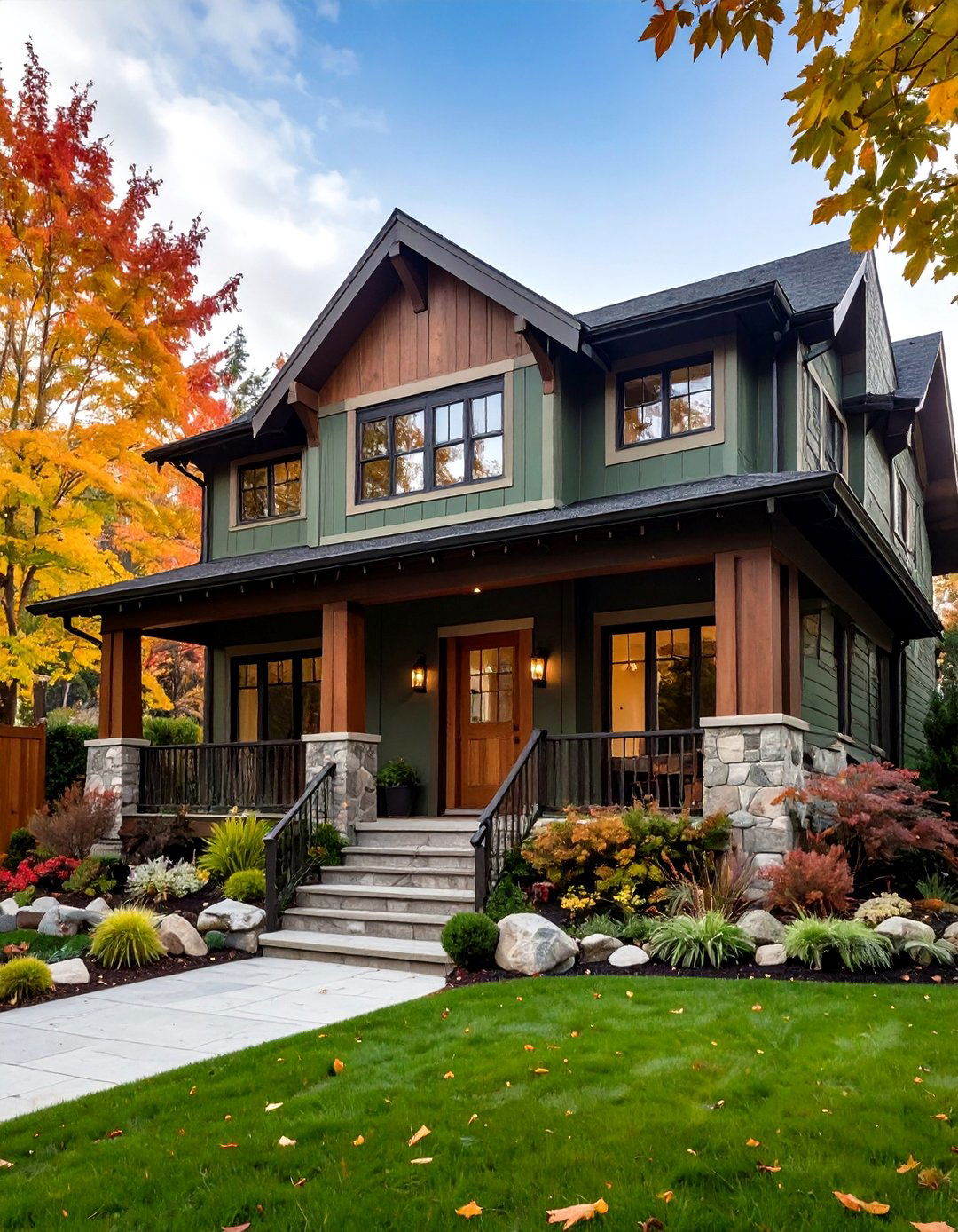 Aegean Olive Earth Tone Palette - 24 Dark Green Exterior Paint Color Schemes