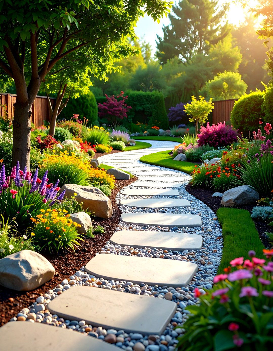Aggregate Concrete with Custom Stone Blends - 24 Concrete Walkway Ideas