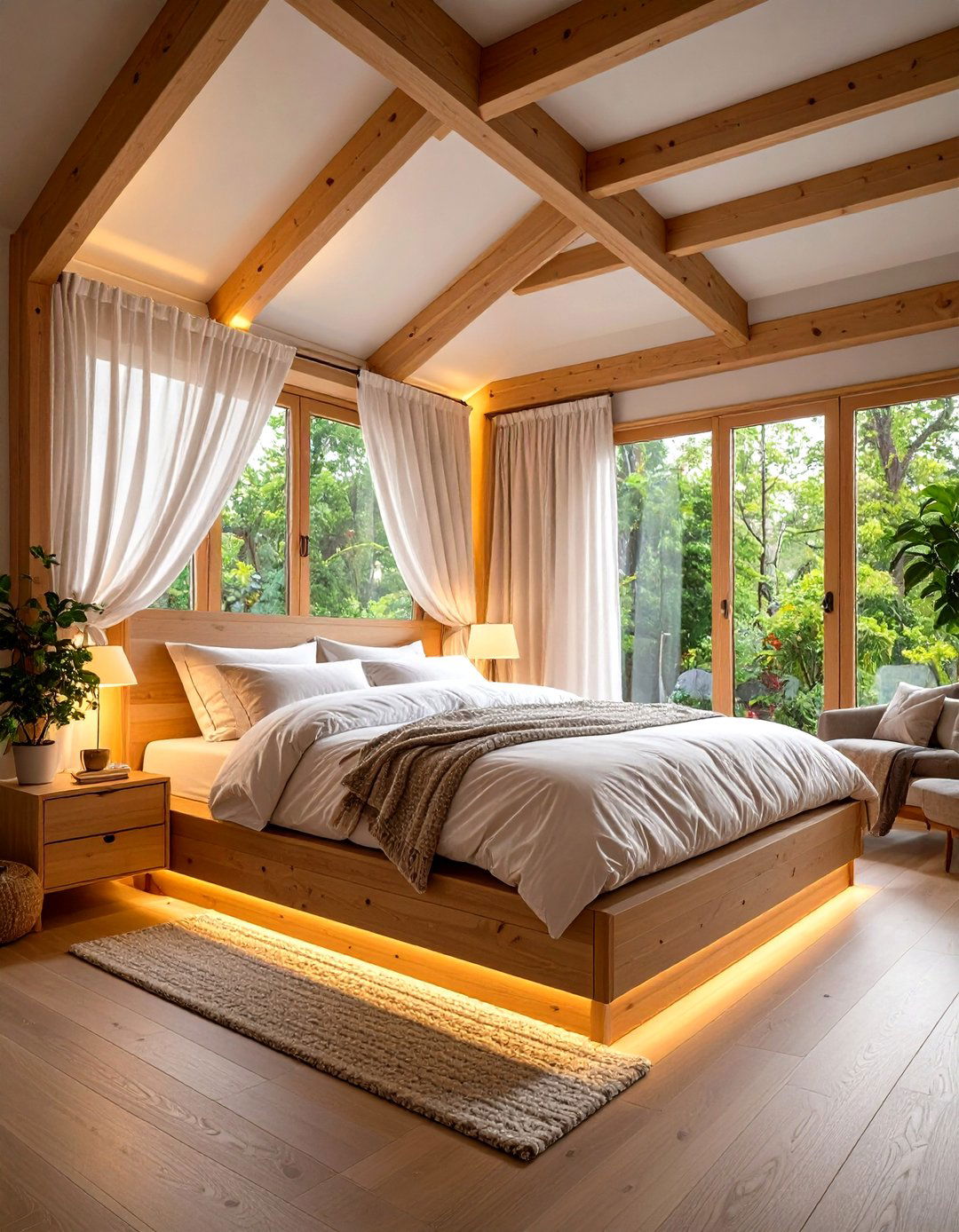 Alcove Bed Installation with Curtain Privacy - 24 2 Beds in One Small Room Ideas