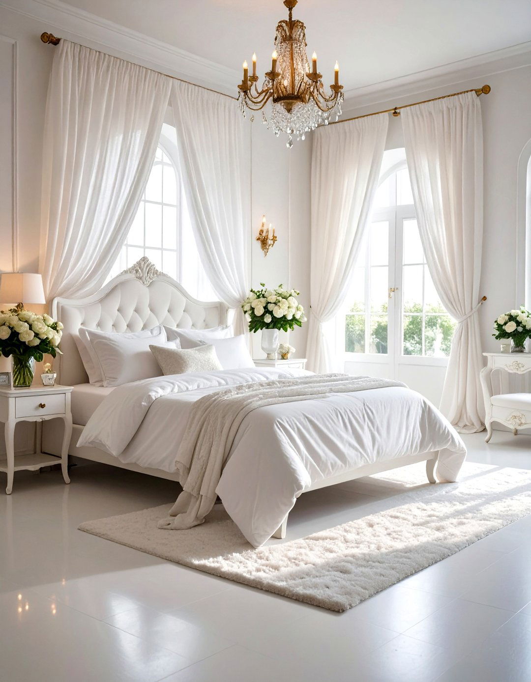 All White Dreamy Escape - 24 romantic bedroom ideas