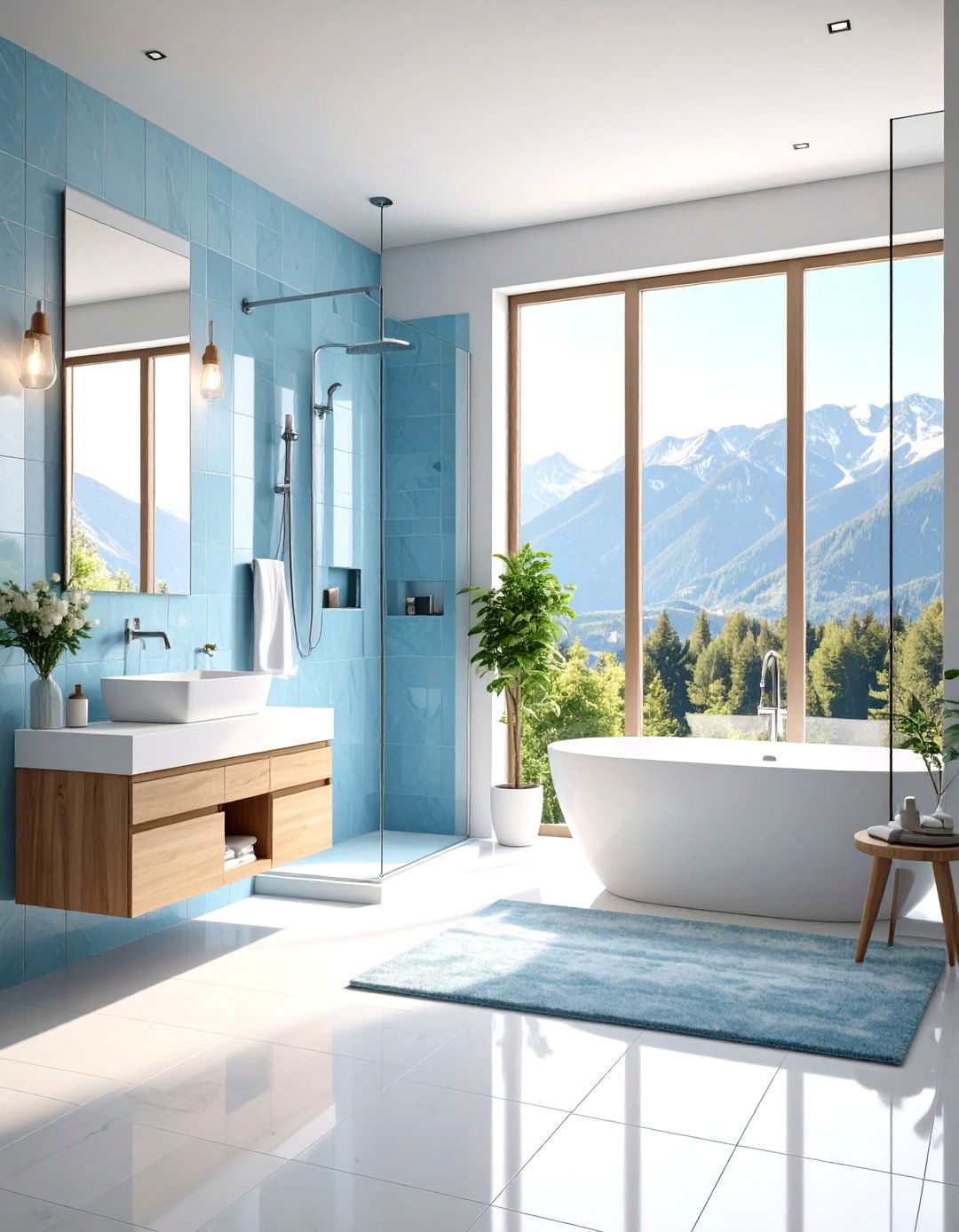 Alpine Fresh Bathroom Style - 24 Log Cabin Interior Design Ideas