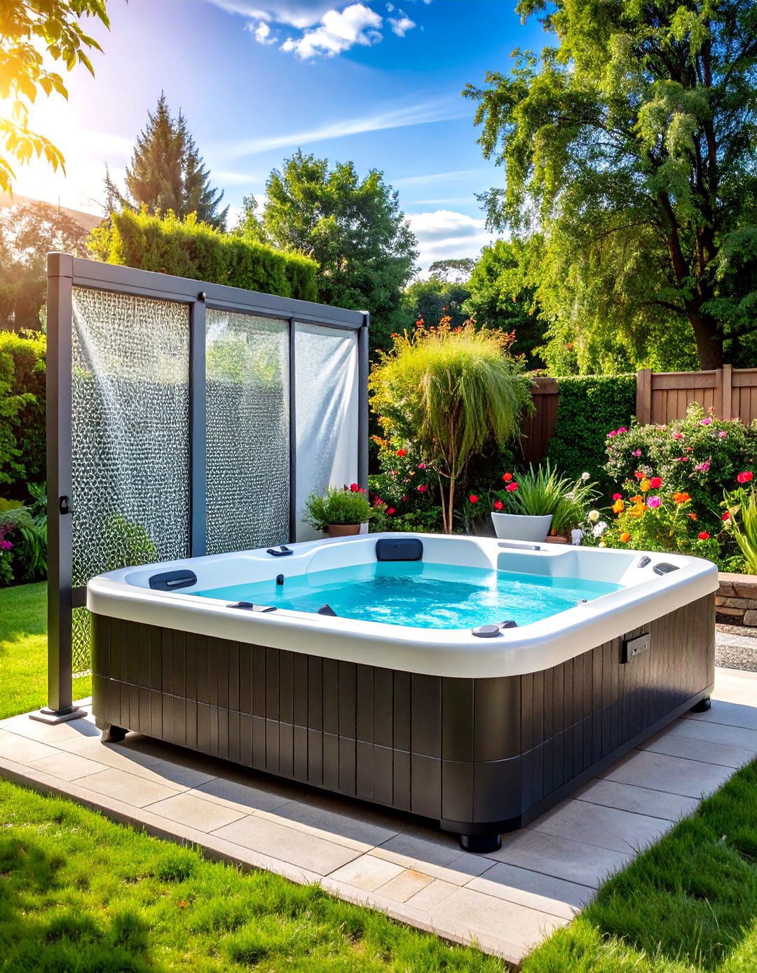Aluminum Frame Mesh Screen - 24 Hot Tub Enclosure Ideas