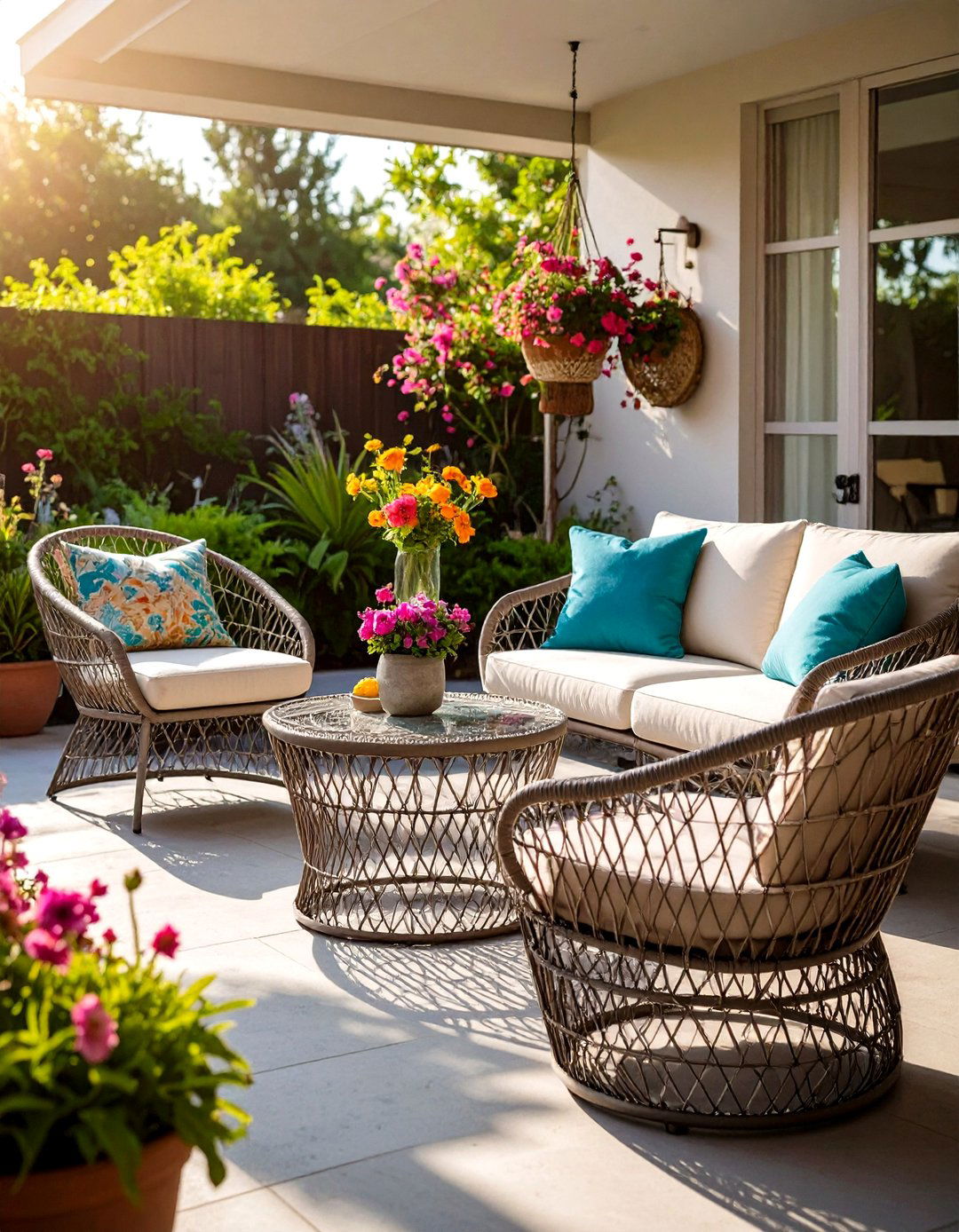 Aluminum Mesh Outdoor Furniture - 24 Mid-century Modern Patio Ideas