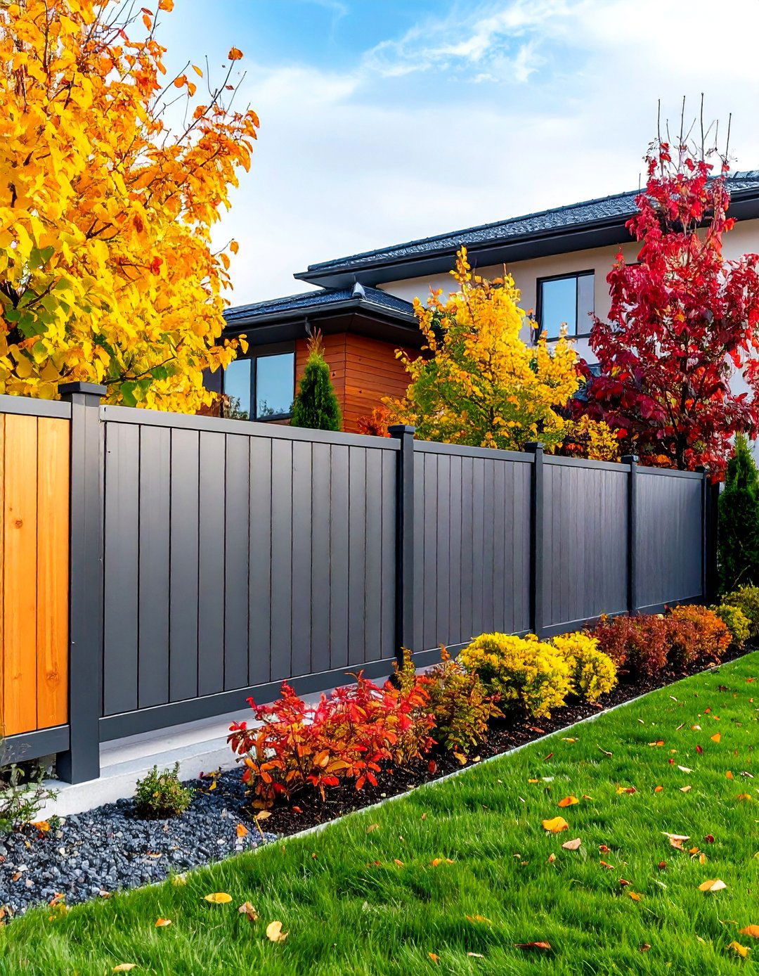Aluminum Modern Horizontal Fence - 24 Backyard Fence Ideas