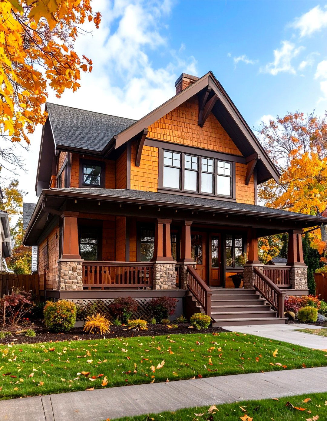 Amber Craftsman Bungalow - 24 Orange House Exterior Ideas