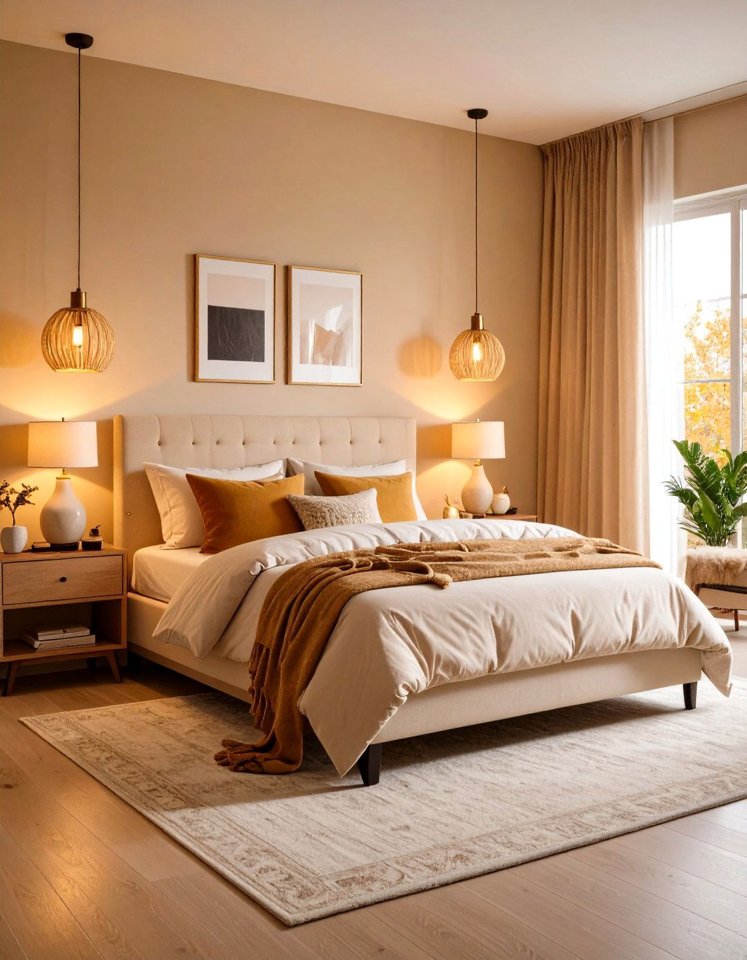 Ambient Beige Bedroom Lighting - 24 Beige Bedroom Ideas