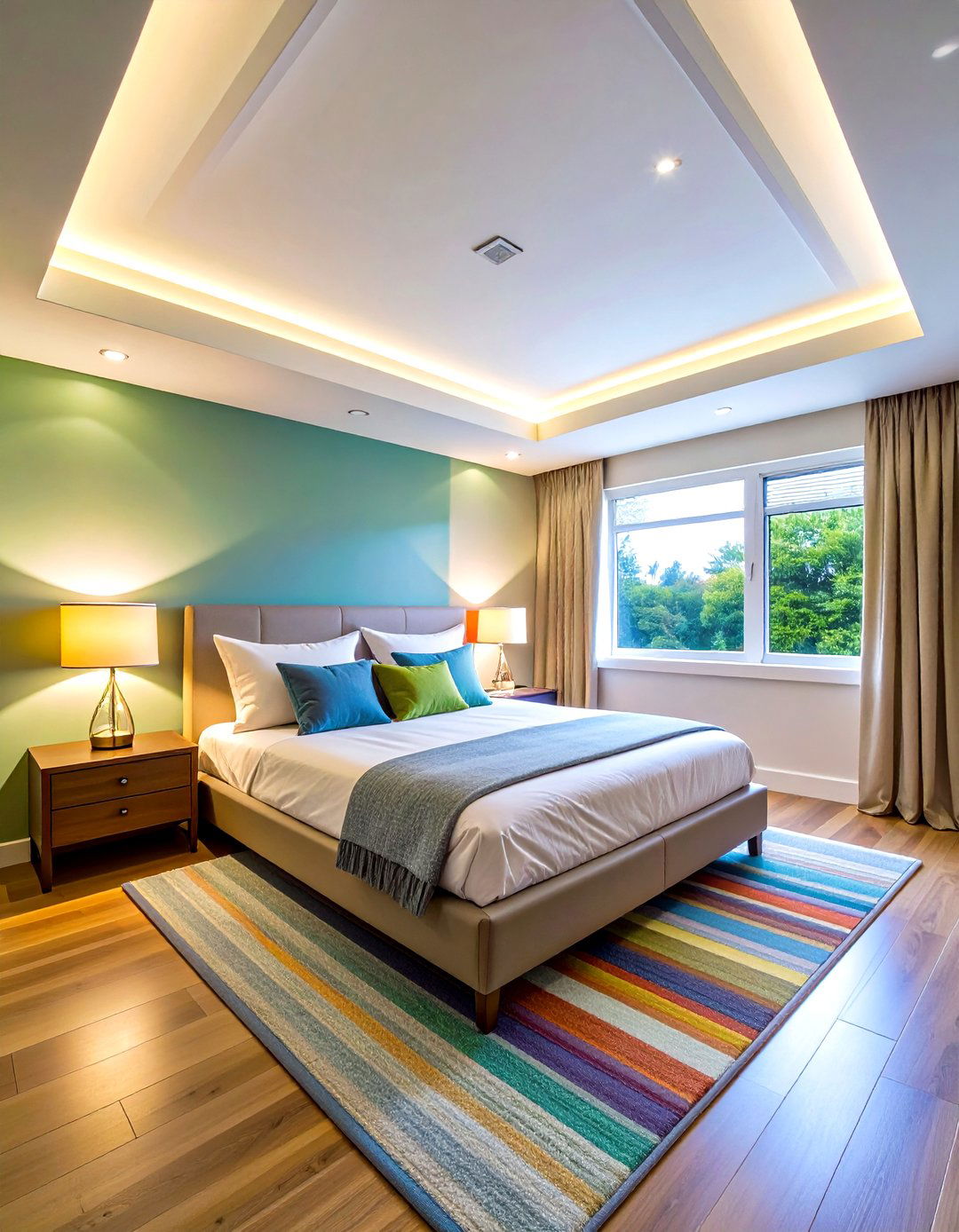 Ambient LED Ceiling Strips - 24 Small Bedroom Lighting Ideas
