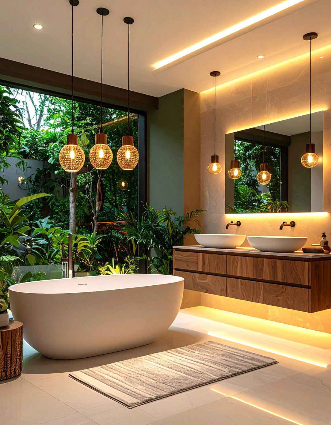 Ambient Lighting Layers Design - 24 Masculine Bathroom Ideas
