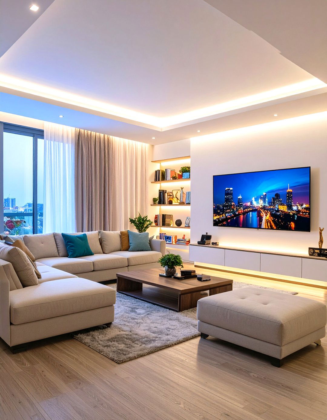 Ambient Lighting Media Wall - 24 Media Wall Ideas