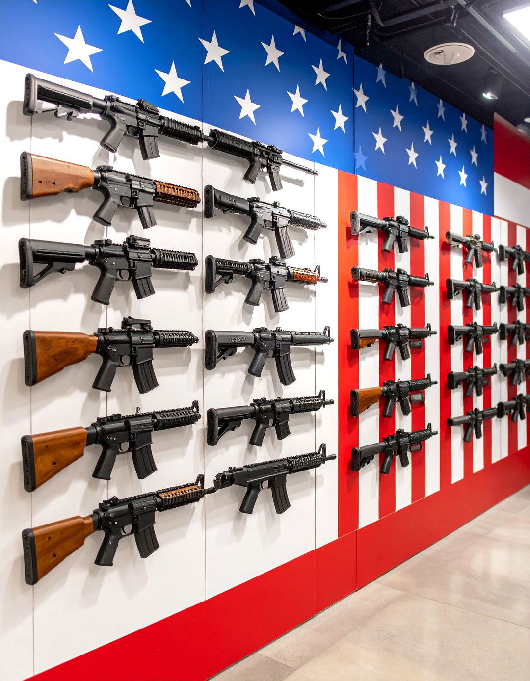 Americana Patriotic Display - 24 Gun Wall Ideas