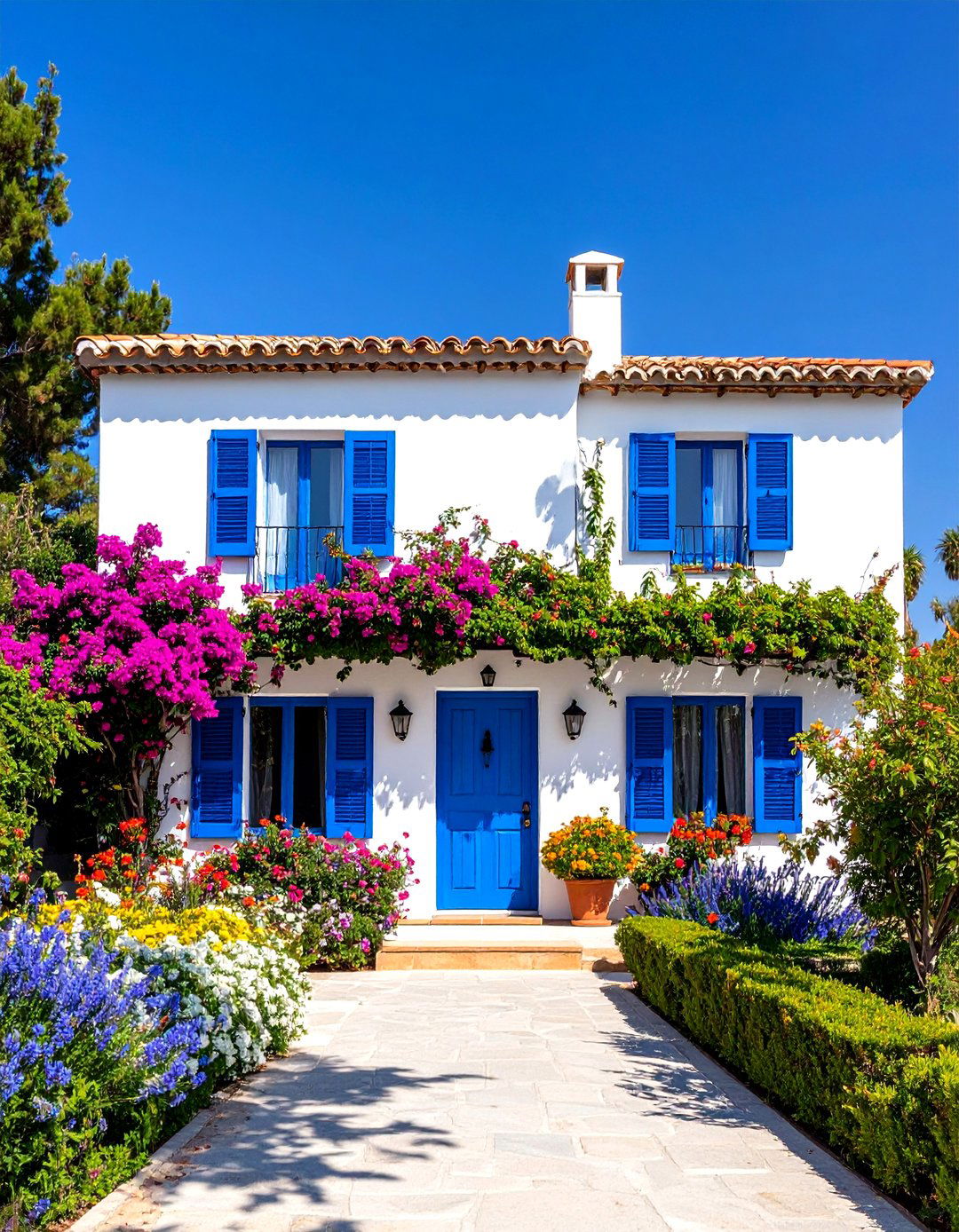 Andalusian Blue and White Color Scheme - 24 spanish bungalow exterior ideas