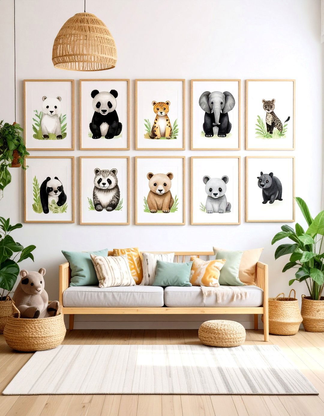 Animal Portrait Gallery Wall - 24 Nursery Wall Decor Ideas