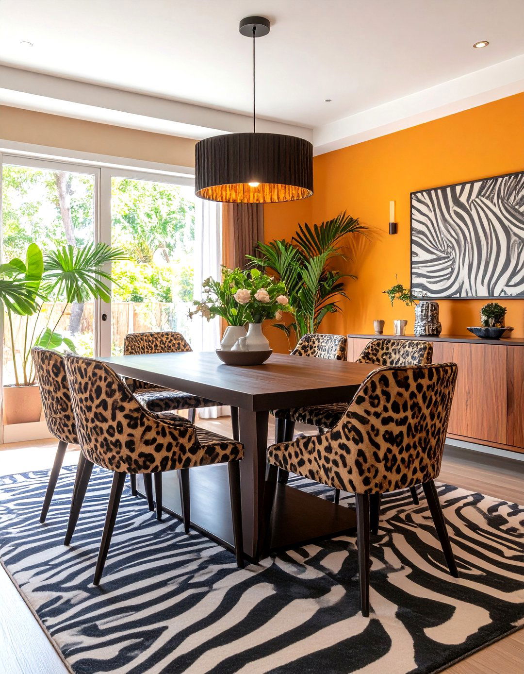 Animal Print Dining Room with Subtle Exotic Touches - 24 Art Deco Dining Room Ideas
