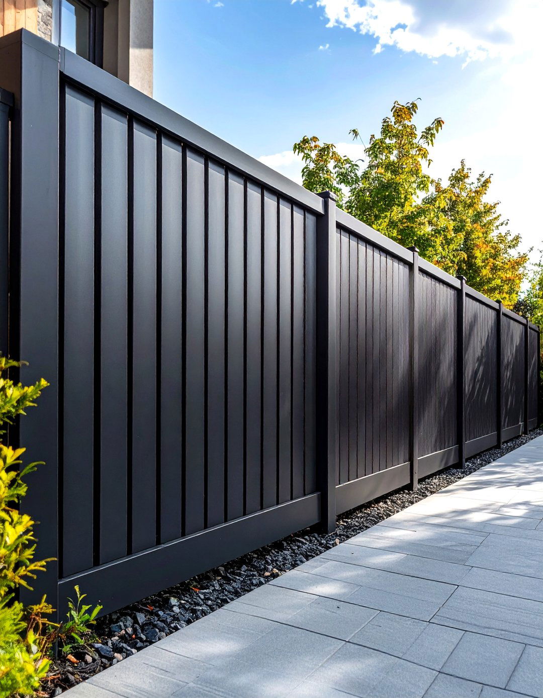 Anthracite Grey Contemporary Fence - 24 Fence Paint Colours