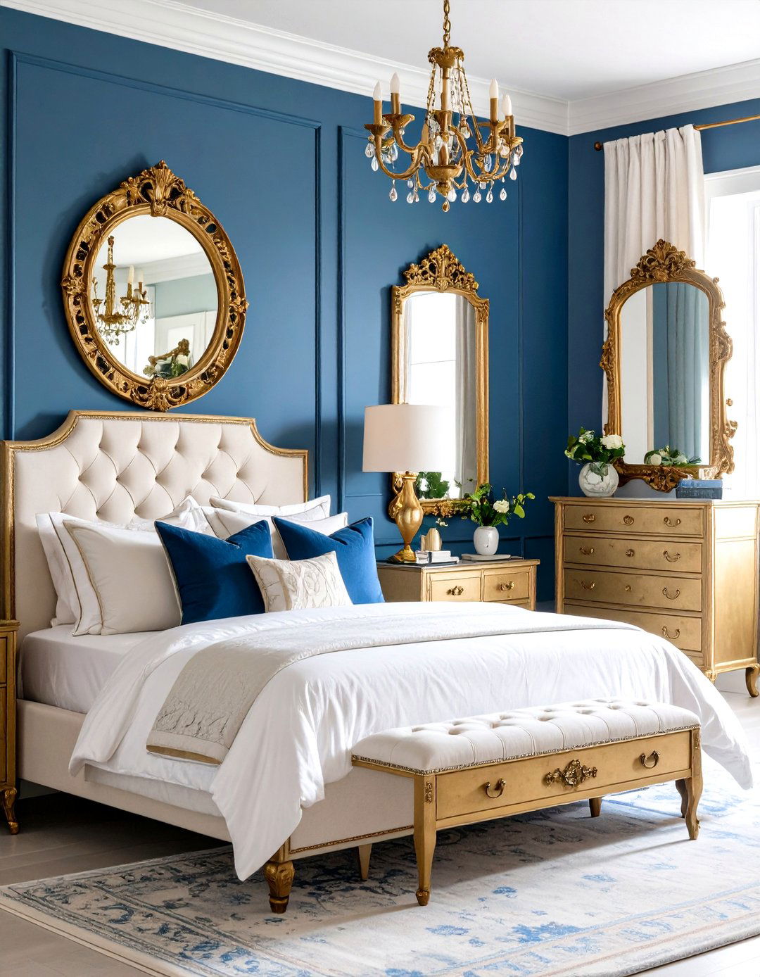 Antique Brass Hardware Accents - 24 Greek Bedroom Design Ideas