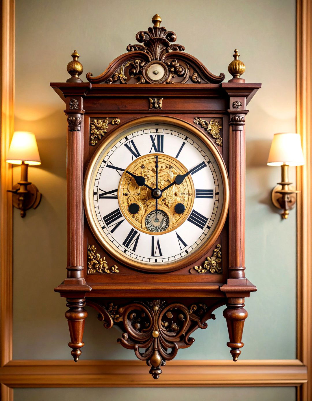 Antique Clock Wall Decor - 24 Rustic Home Office Ideas