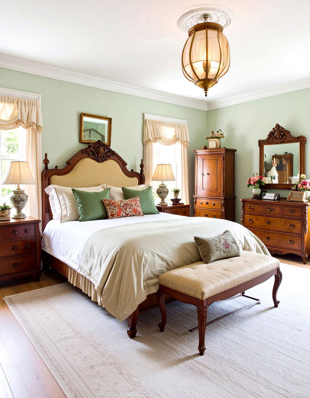 Antique Furniture Showcase - 24 Grandmillennial Style Bedroom Ideas