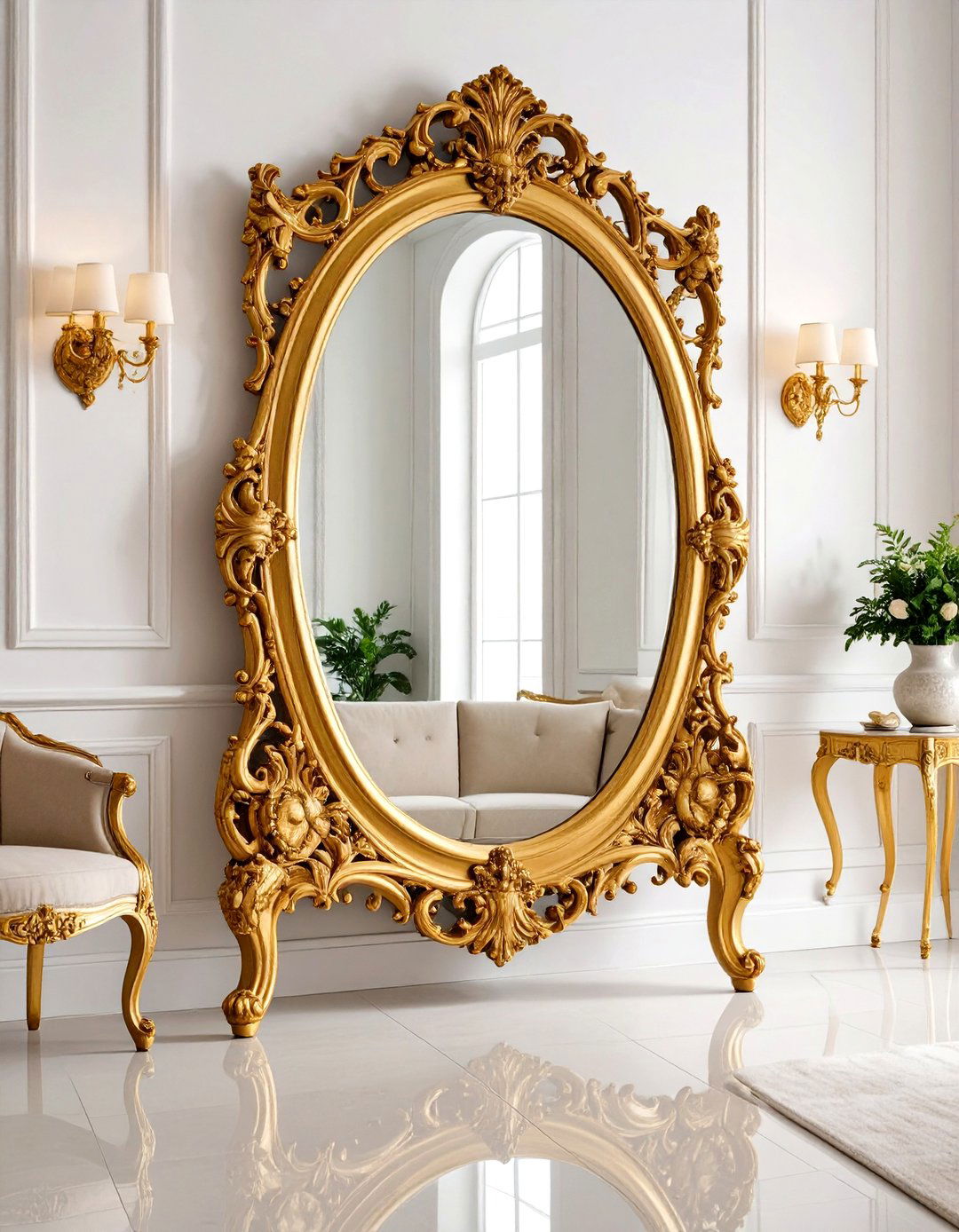 Antique Gold Gilt Mirrors - 24 Living Room Mirror Ideas