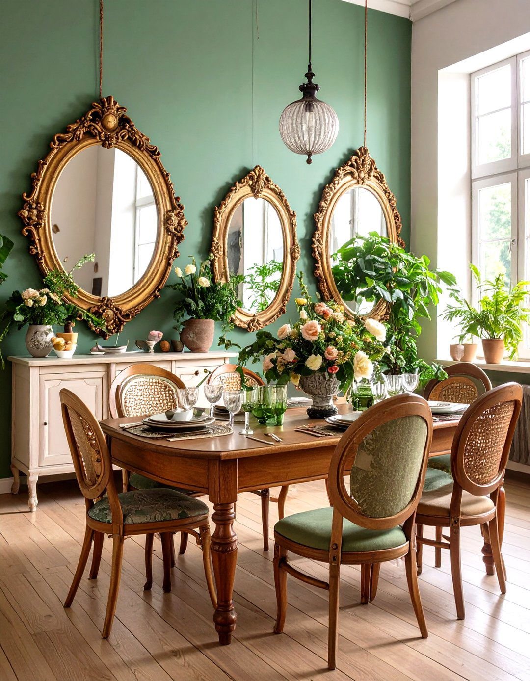 Antique Mirror Collections - 24 Boho Dining Room Ideas