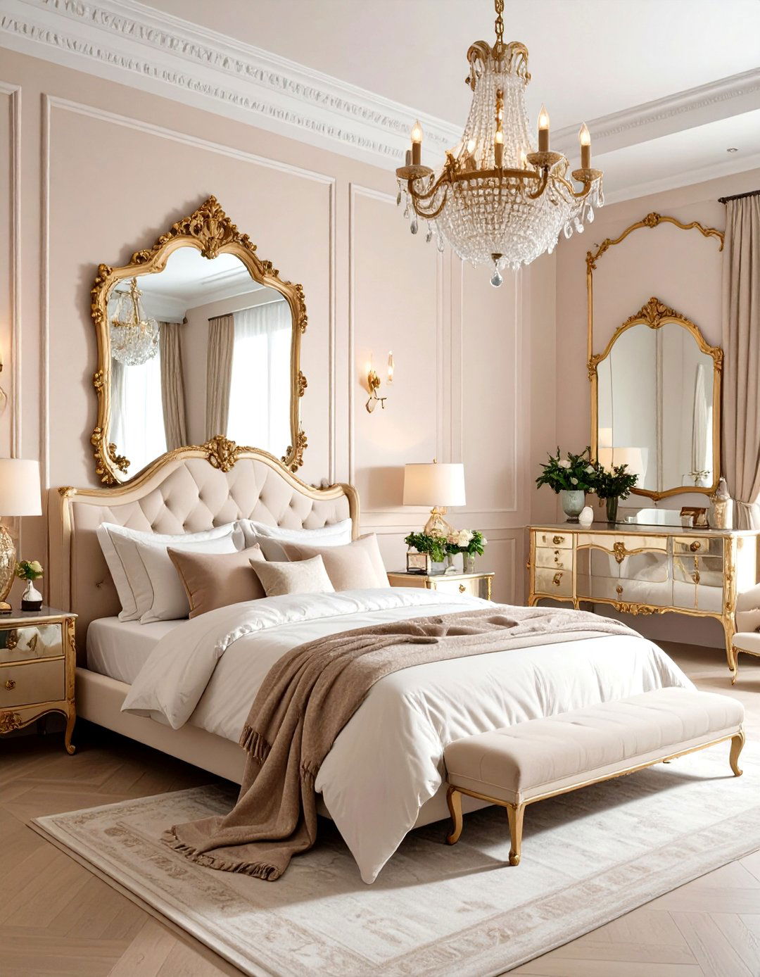 Antique Mirror Gallery Design - 24 Shabby Chic Bedroom Ideas