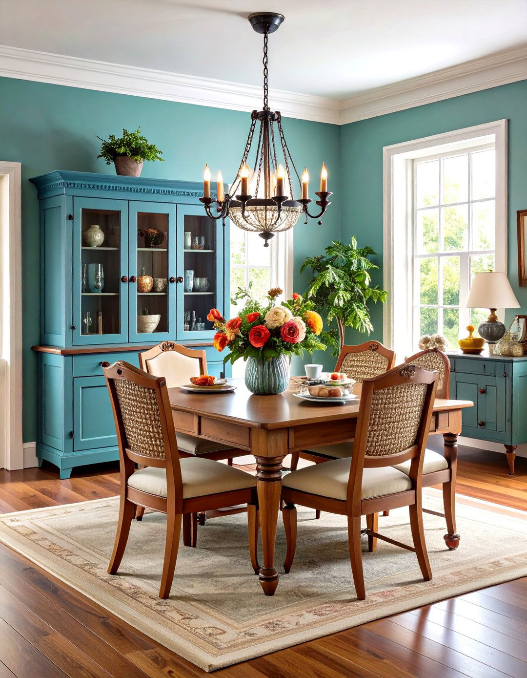 Antique Revival Dining Room Hutch with Original Details - 24 Dining Room Hutch Ideas