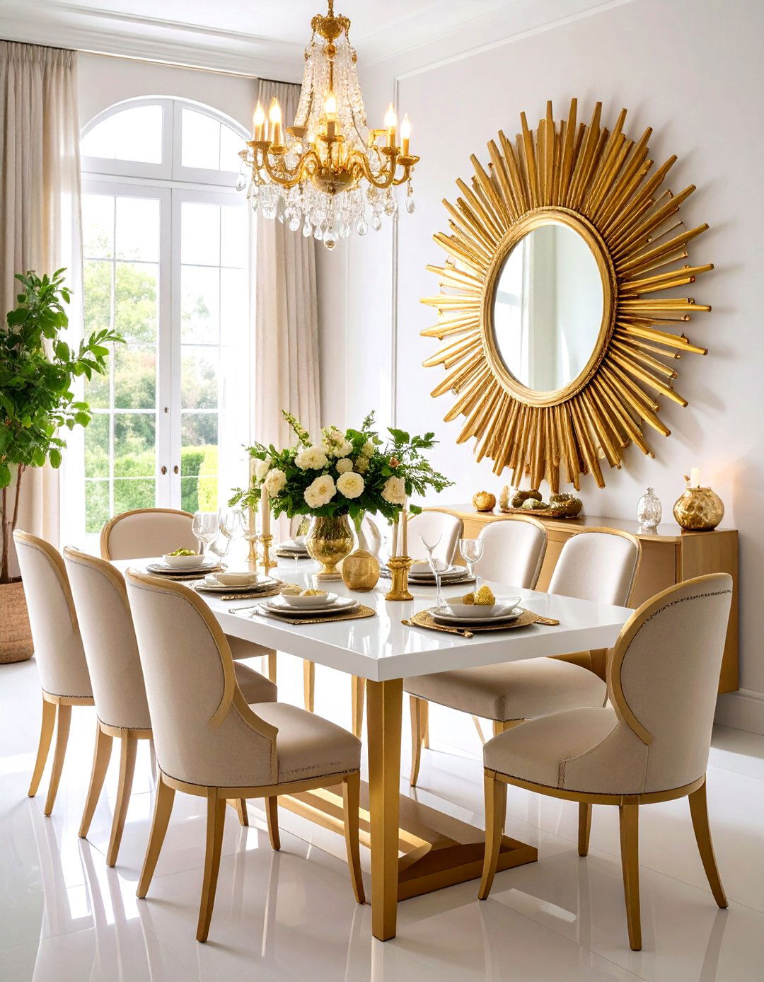Antique Sunburst Mirrors - 24 Dining Room Mirror Ideas