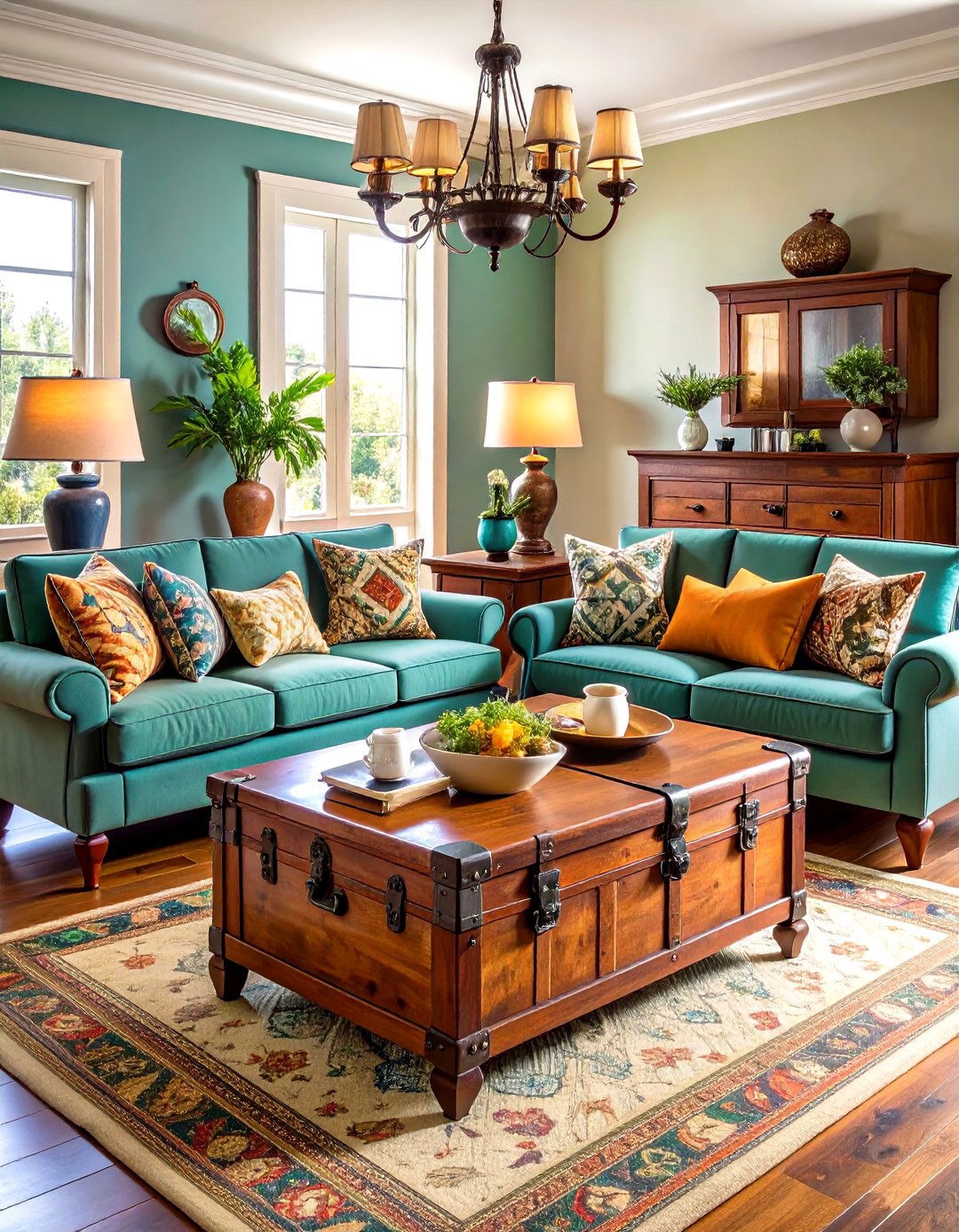 Antique Trunk Coffee Table Focus - 24 Joanna Gaines Living Room Ideas