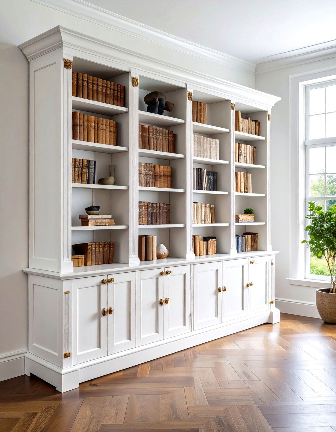 Antique White Bookcases with Dark Wax - 24 Painted Furniture Ideas