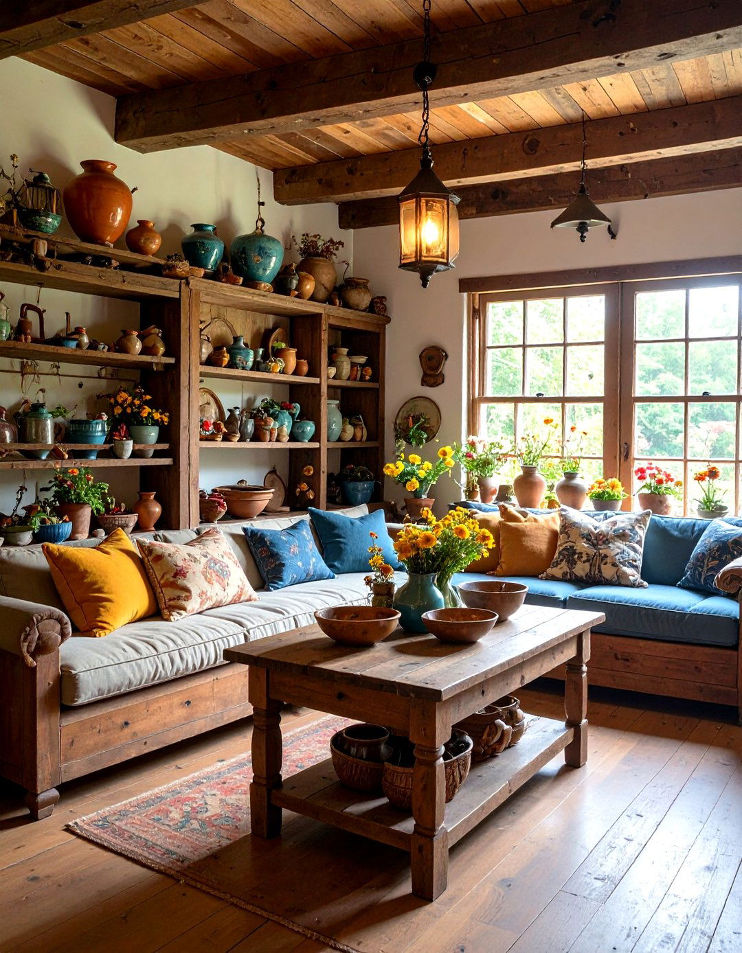 Antique and Vintage Accent Collections - 24 Rustic Living Room Ideas