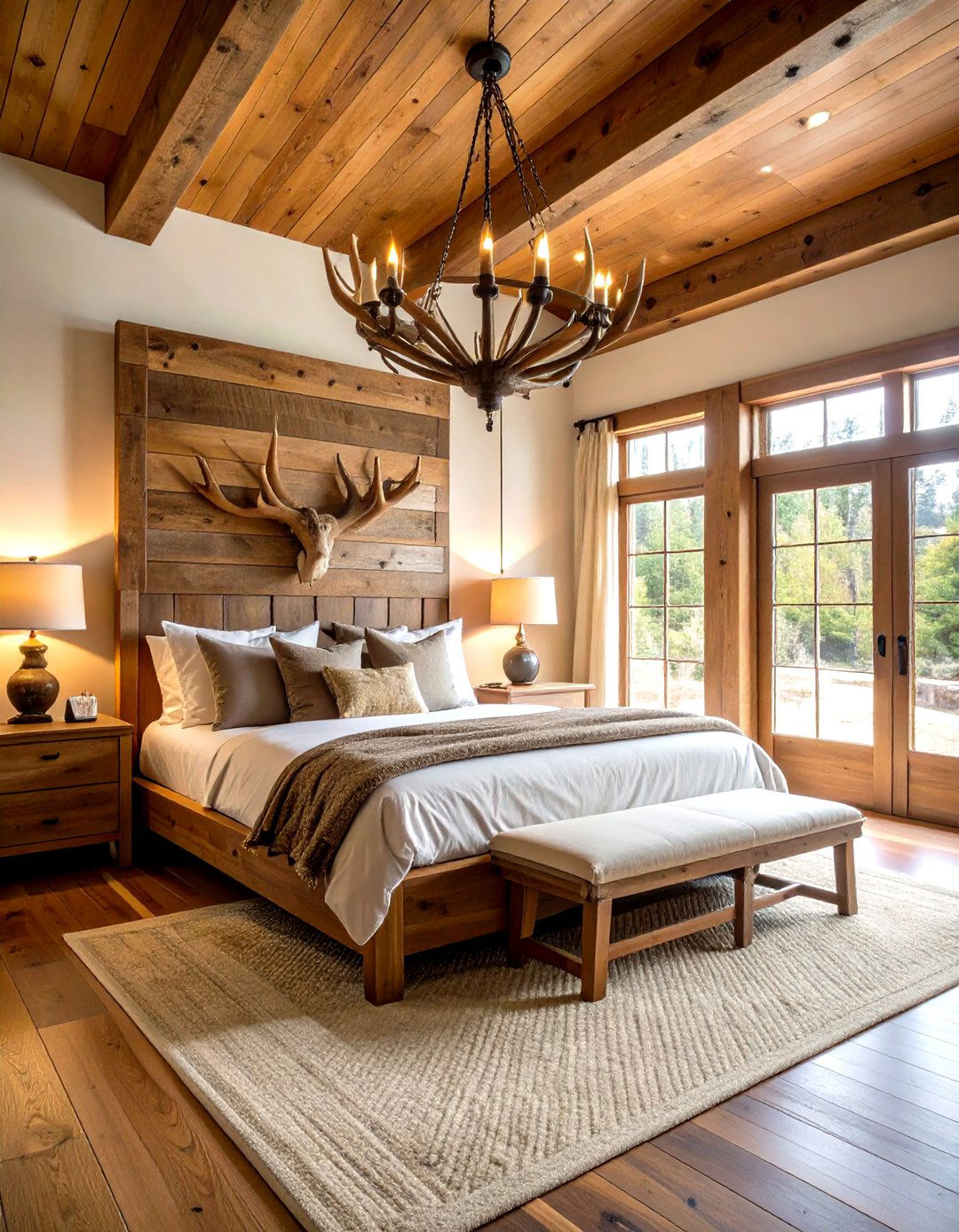 Antler Chandelier Bedroom - 24 Hunting Bedroom Ideas