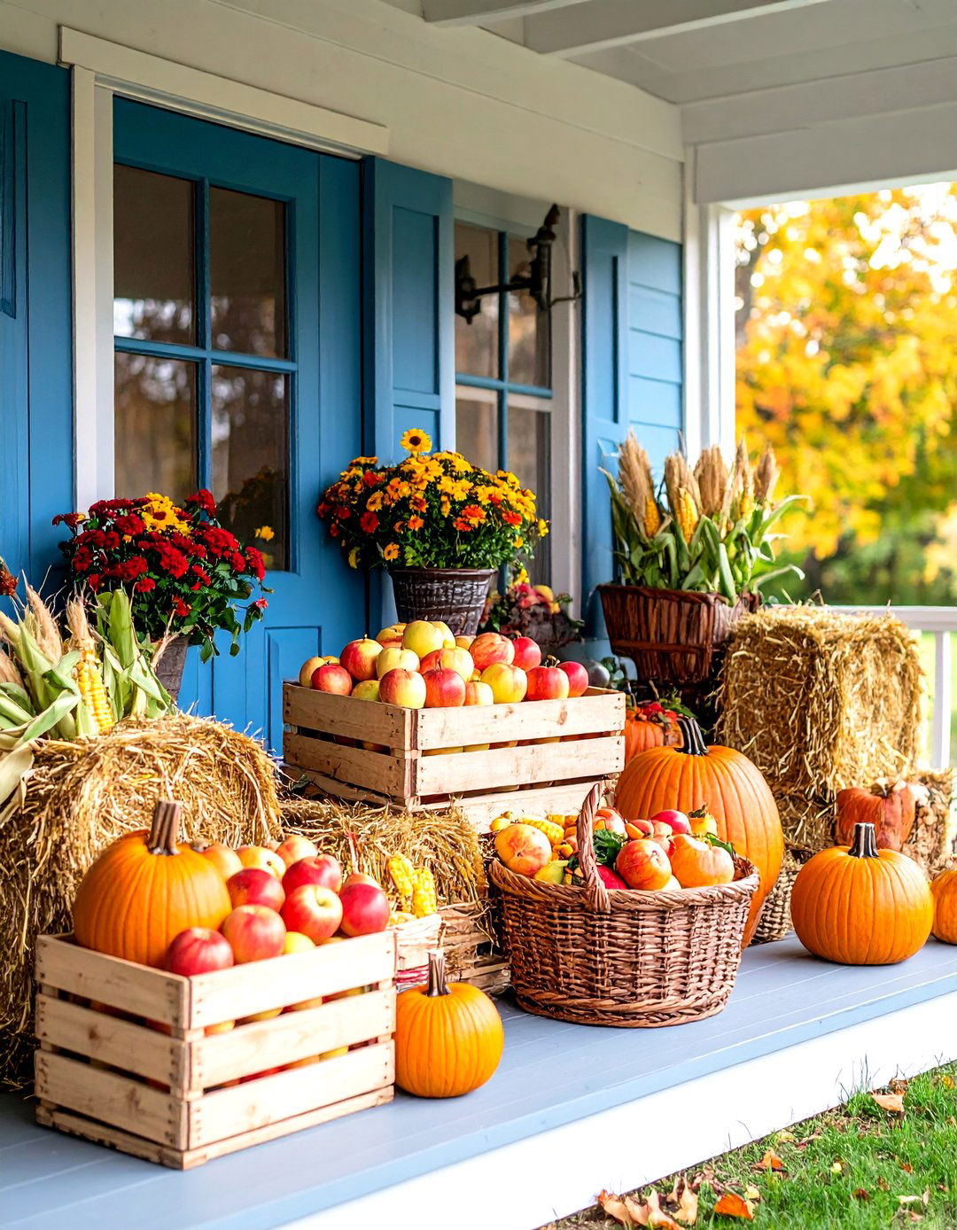 Apple Orchard Inspired Display - 24 fall outdoor decorating ideas