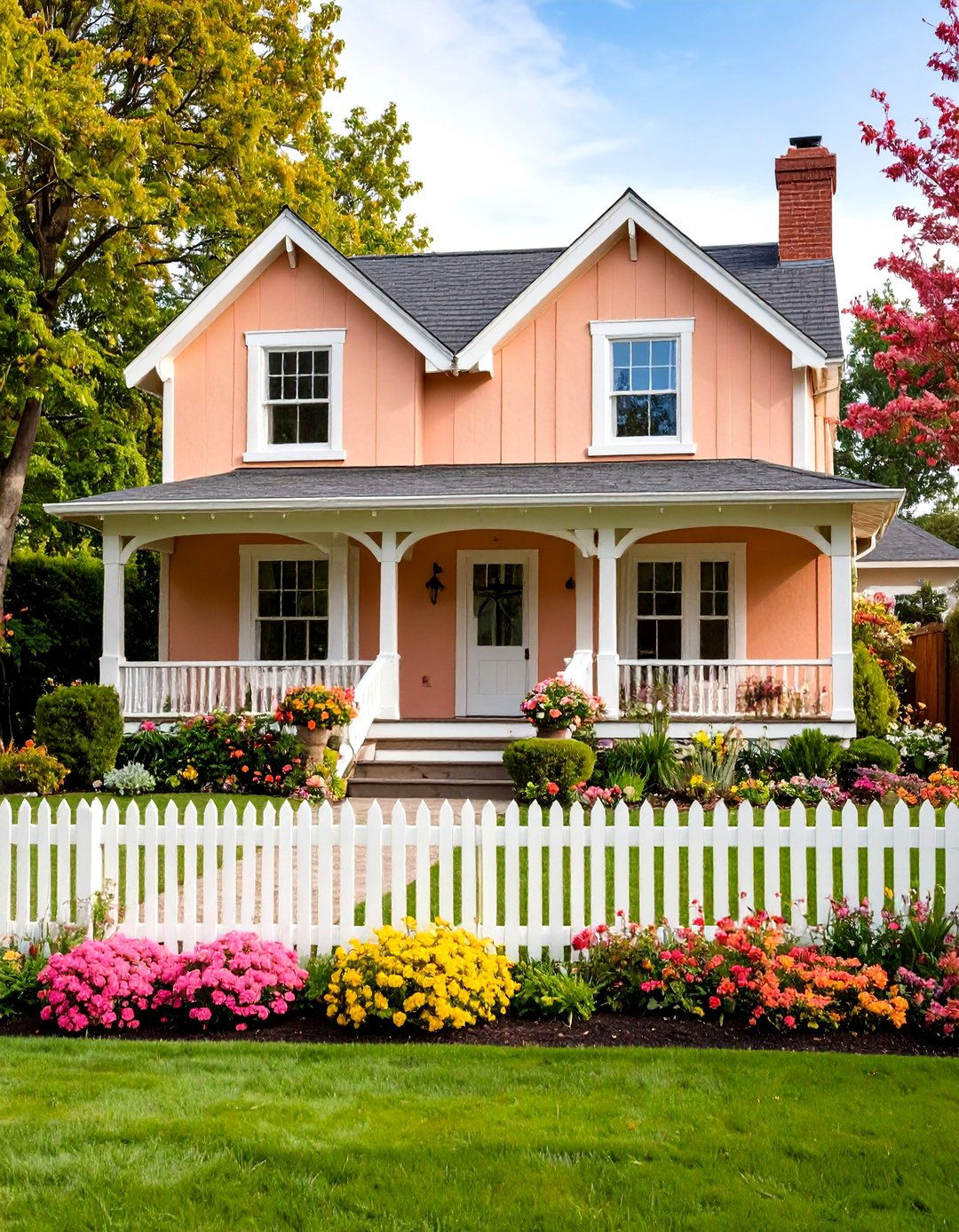 Apricot Cottage Garden Style - 24 Orange House Exterior Ideas