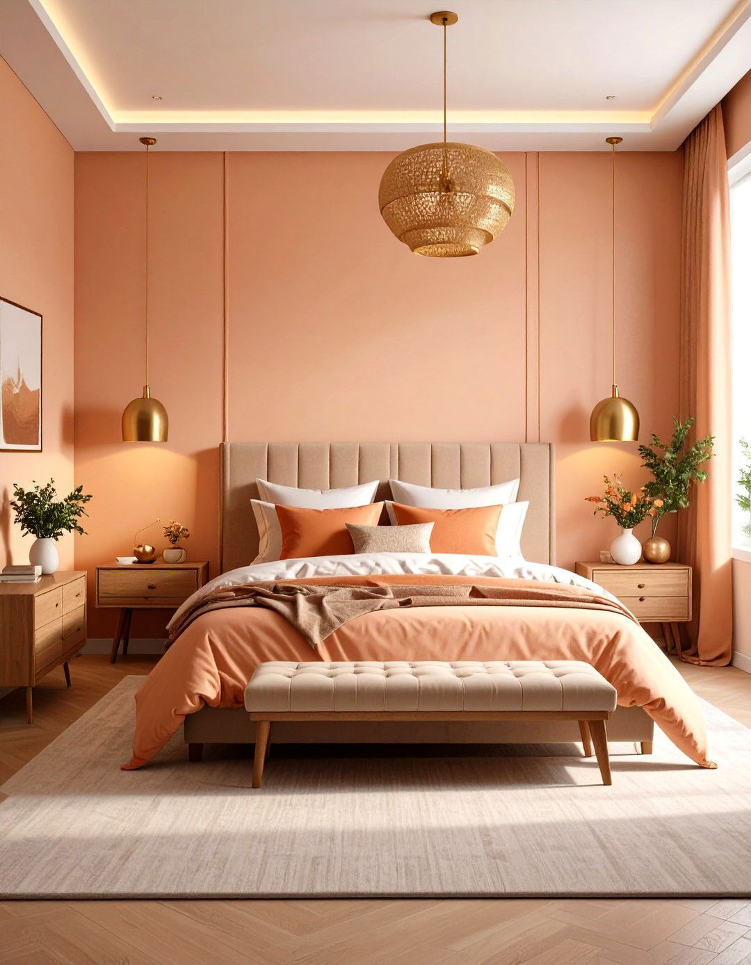 Apricot Sunset Inspired Bedroom - 24 Pastel Bedroom Ideas