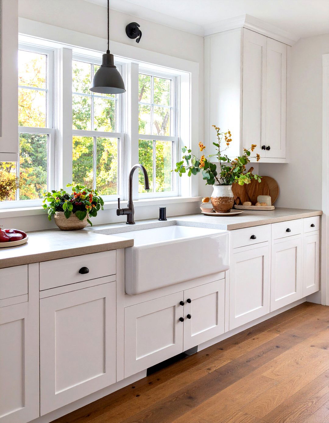 Apron Front Farmhouse Sink - 24 Rustic White Kitchen Ideas